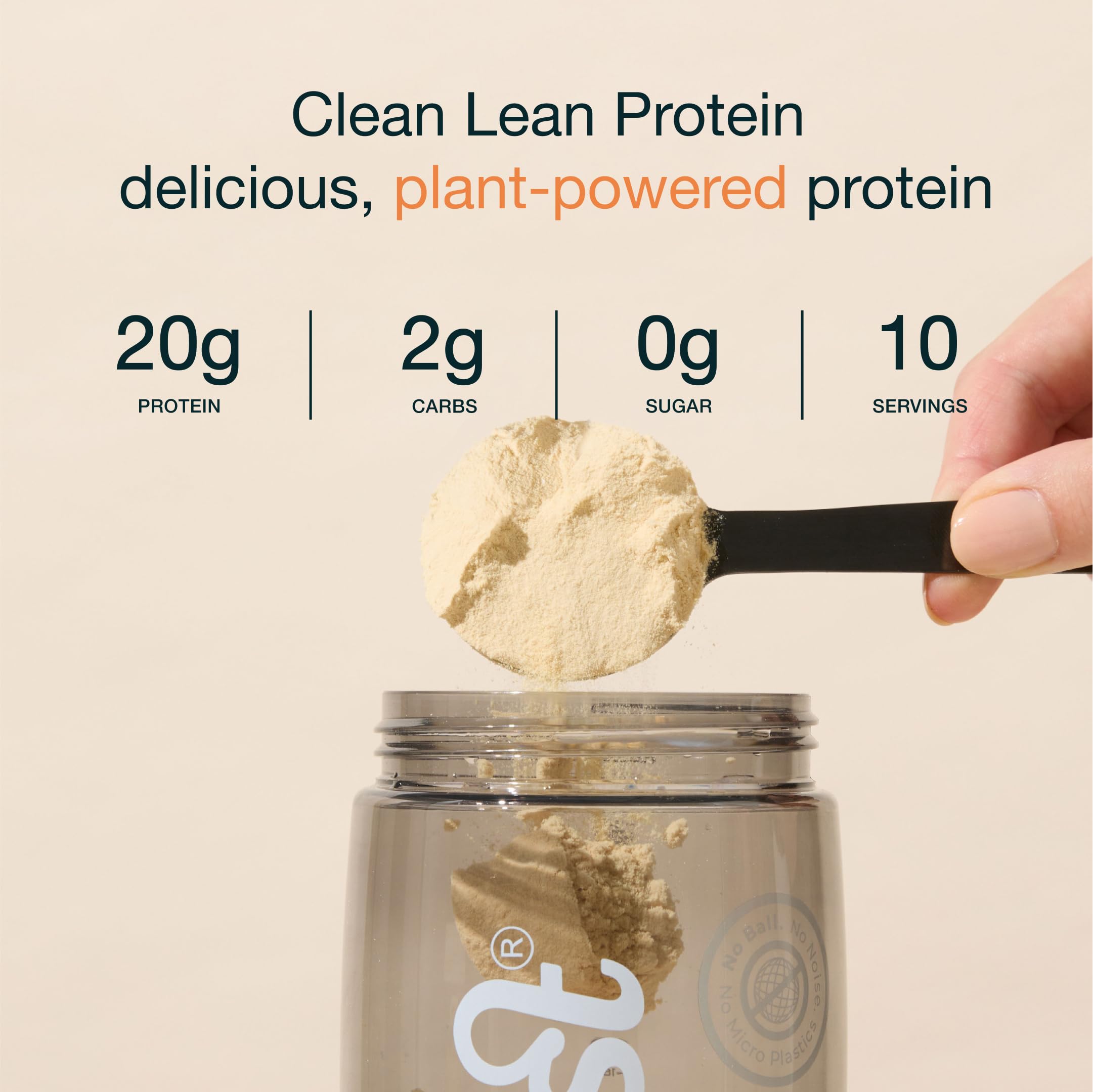 Nuzest batido de proteína de guisante en vaso, energía para el día.