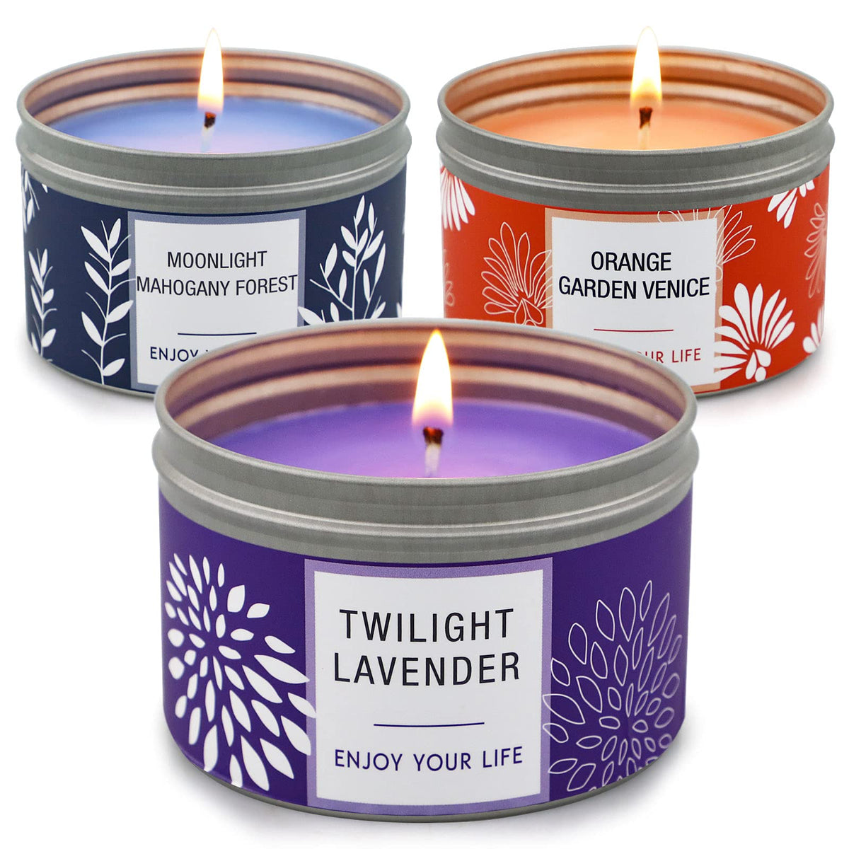 NVGCX vela de lavanda en lata, aroma suave para dormitorio