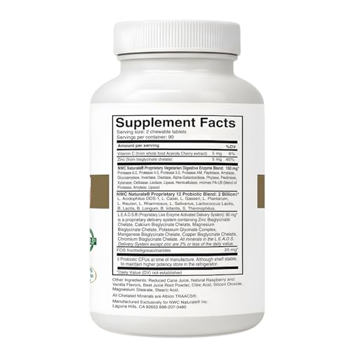 NWC Naturals Belly-Ease probióticos y prebióticos para apoyo intestinal