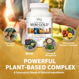NWC Naturals MSM Gold: detalle de etiqueta con ingredientes antioxidantes