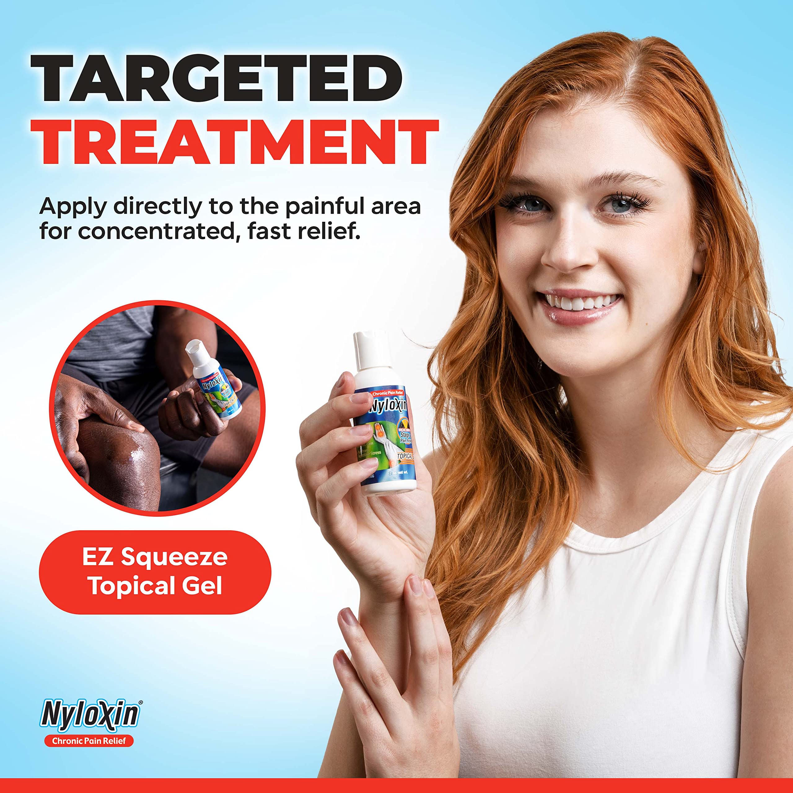 Nyloxin Gel alivia el dolor de espalda para mayor comodidad.