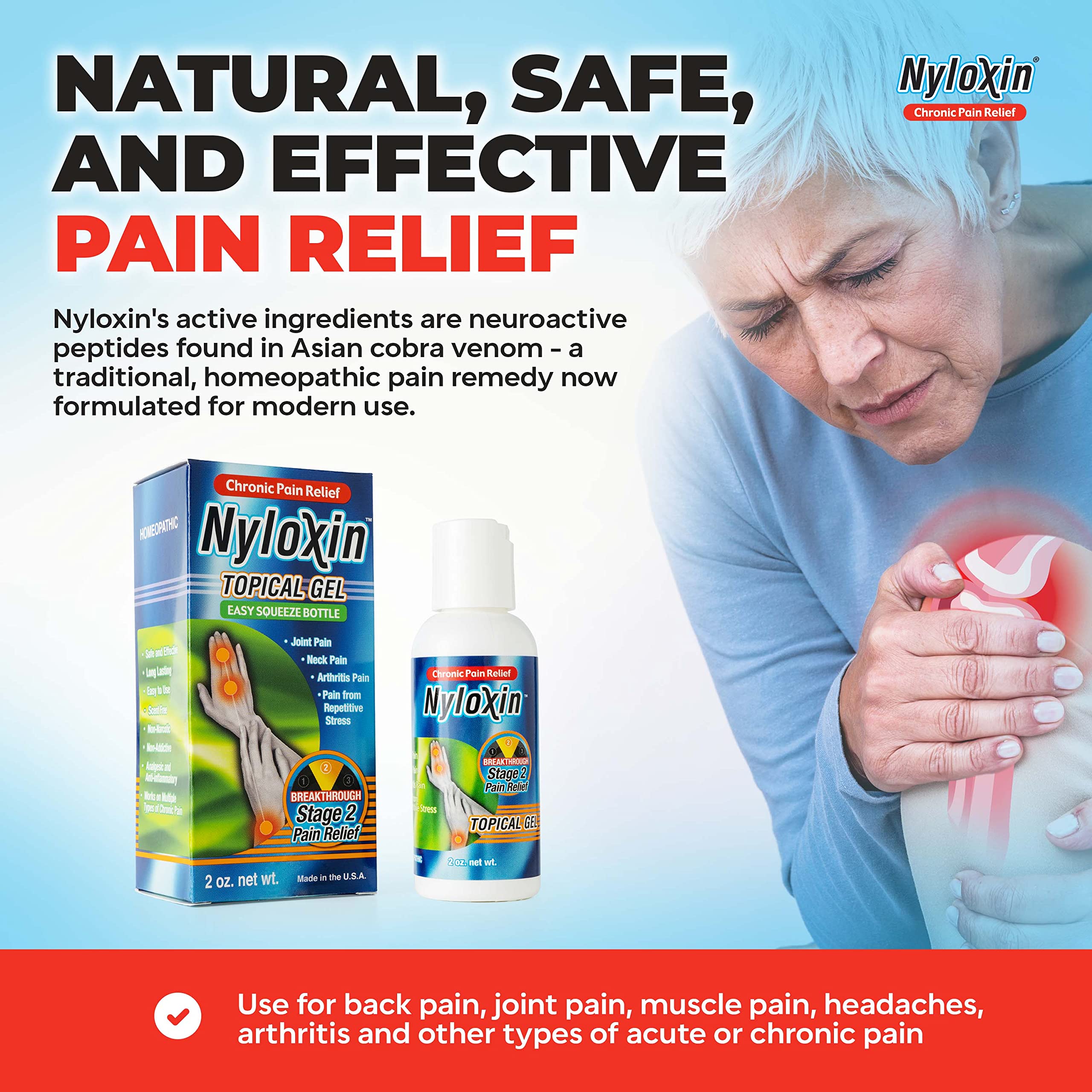 Nyloxin Gel para dolor neuropático, apoyo a la actividad diaria.
