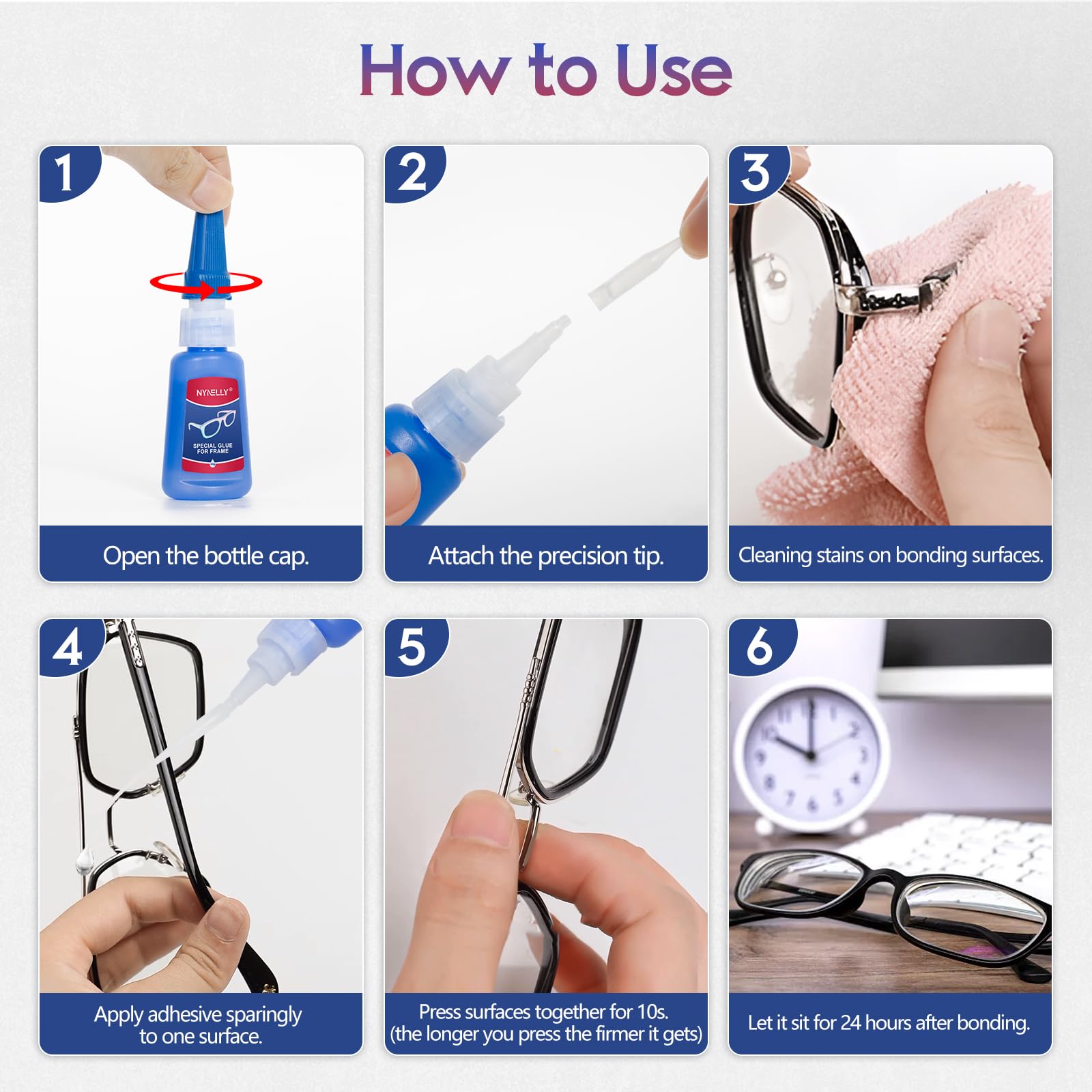 Adhesivo de bajo olor apto para uso diario en gafas.
