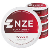 NZE bolsa sin cafeína, empaque de cereza negra para enfoque.