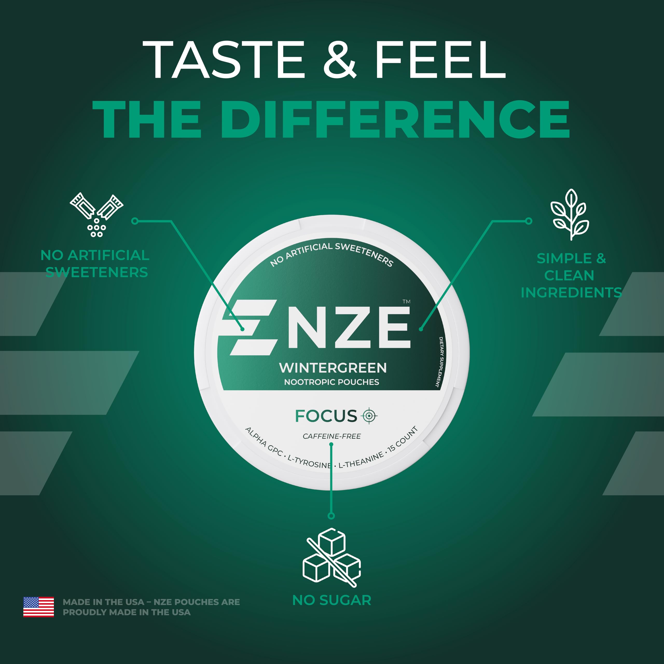 Uso diario de NZE Focus sin cafeína para claridad mental