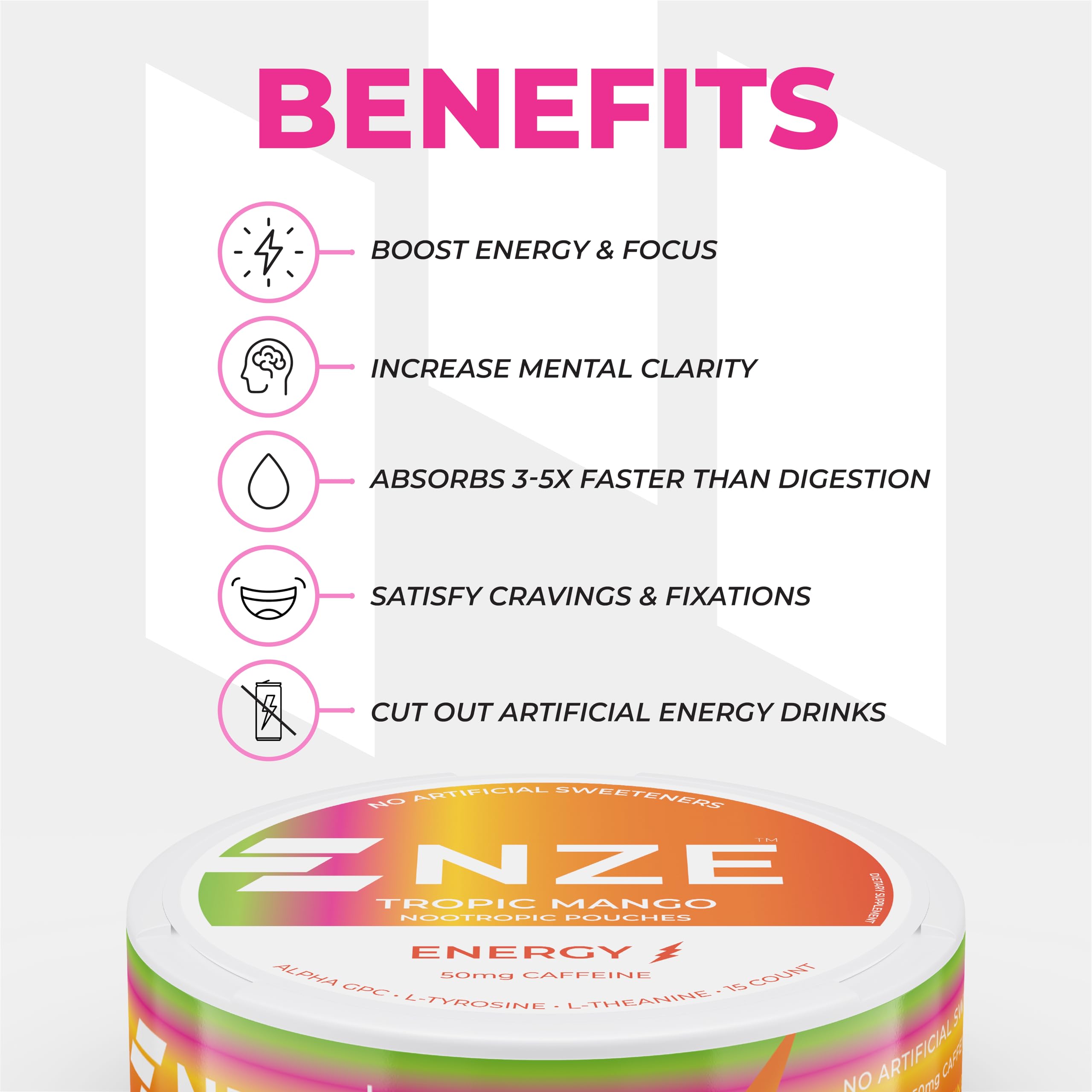 Paquete de cinco bolsitas NZE Tropic Mango para viaje