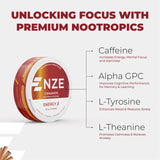 NZE Ingredientes Alpha GPC, L-Tirosina y L-teanina para enfoque claro