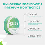 NZE sin endulcorantes artificiales: bolsitas de menta con sabor limpio.