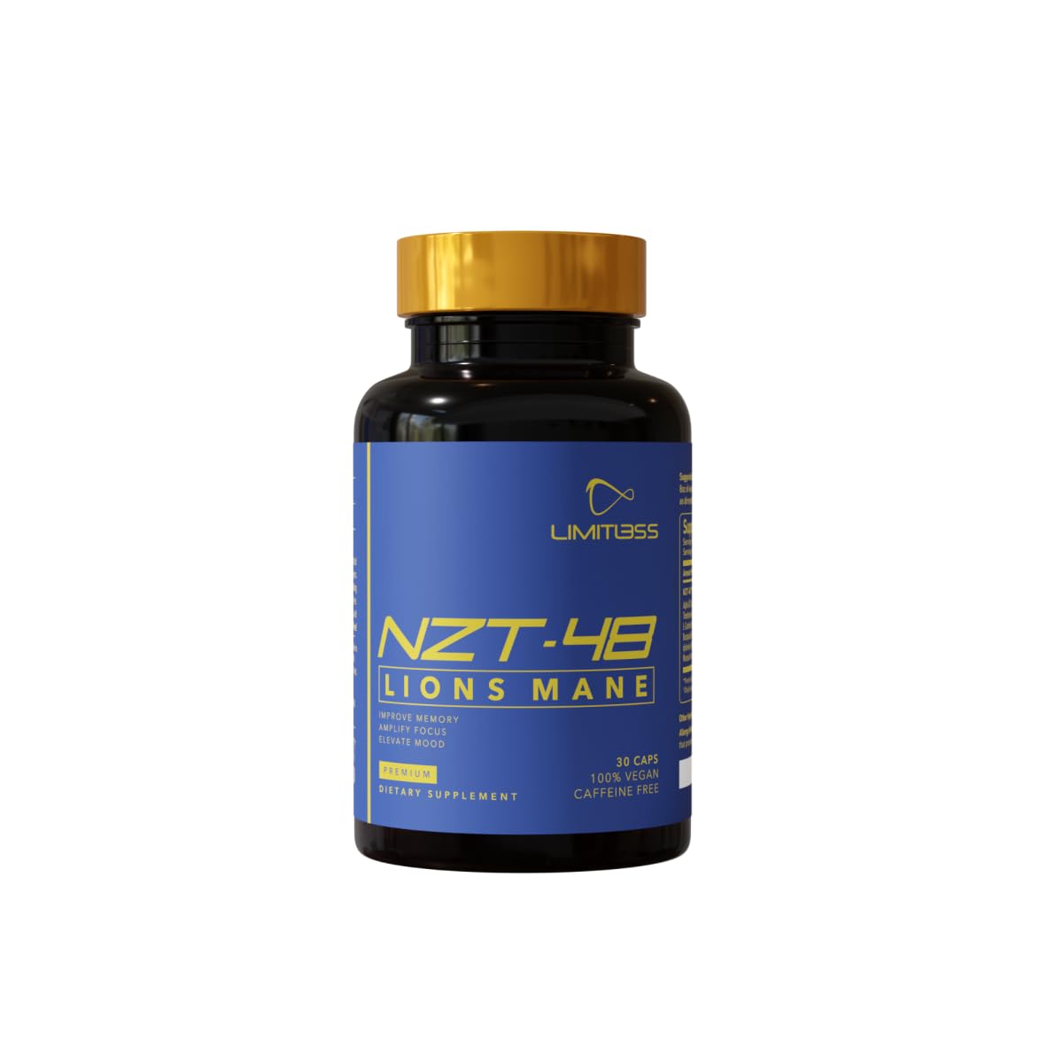 NZT-48: botella de cápsulas, posible apoyo a la concentración diaria.
