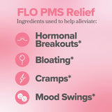 O Positiv FLO Sindrome Premenstrual Gomitas ingredientes clave para bienestar femenino.
