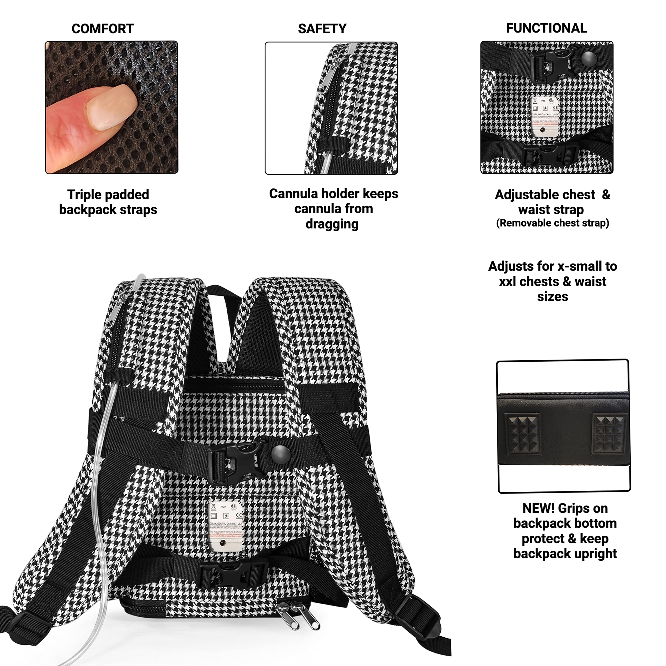 Correas dobles acolchadas de O2TOTES con soporte ajustable