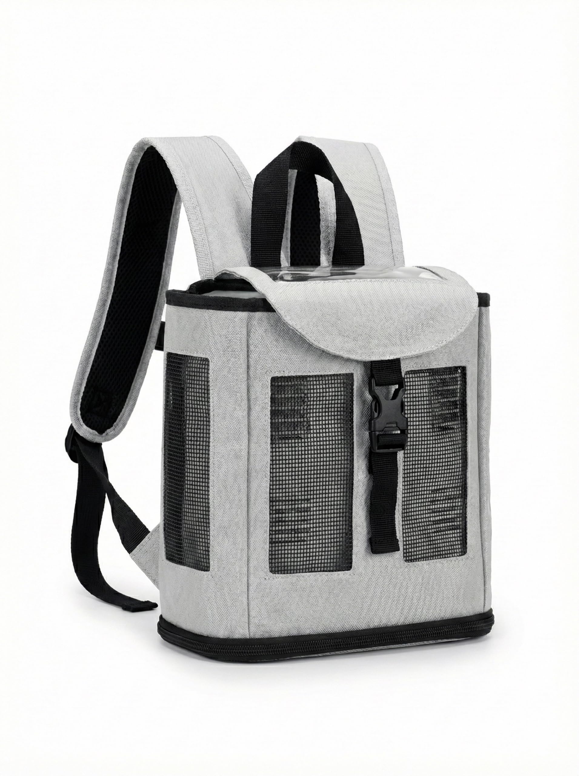 O2TOTES mochila ultraligera para Inogen G3, vista frontal con ventana de control para ver sin sacar
