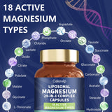 Oakevlp Magnesio Liposomal, etiqueta detallada para confirmar concentraciones y uso informado.