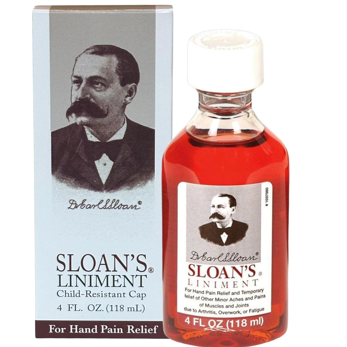 Oakhurst Co Sloan's Liniment, caja de 4 oz, uso diario cómodo.