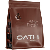 Envase práctico de Oath Nutrition, proteína de suero Chocolate Brownie, 25 porciones.