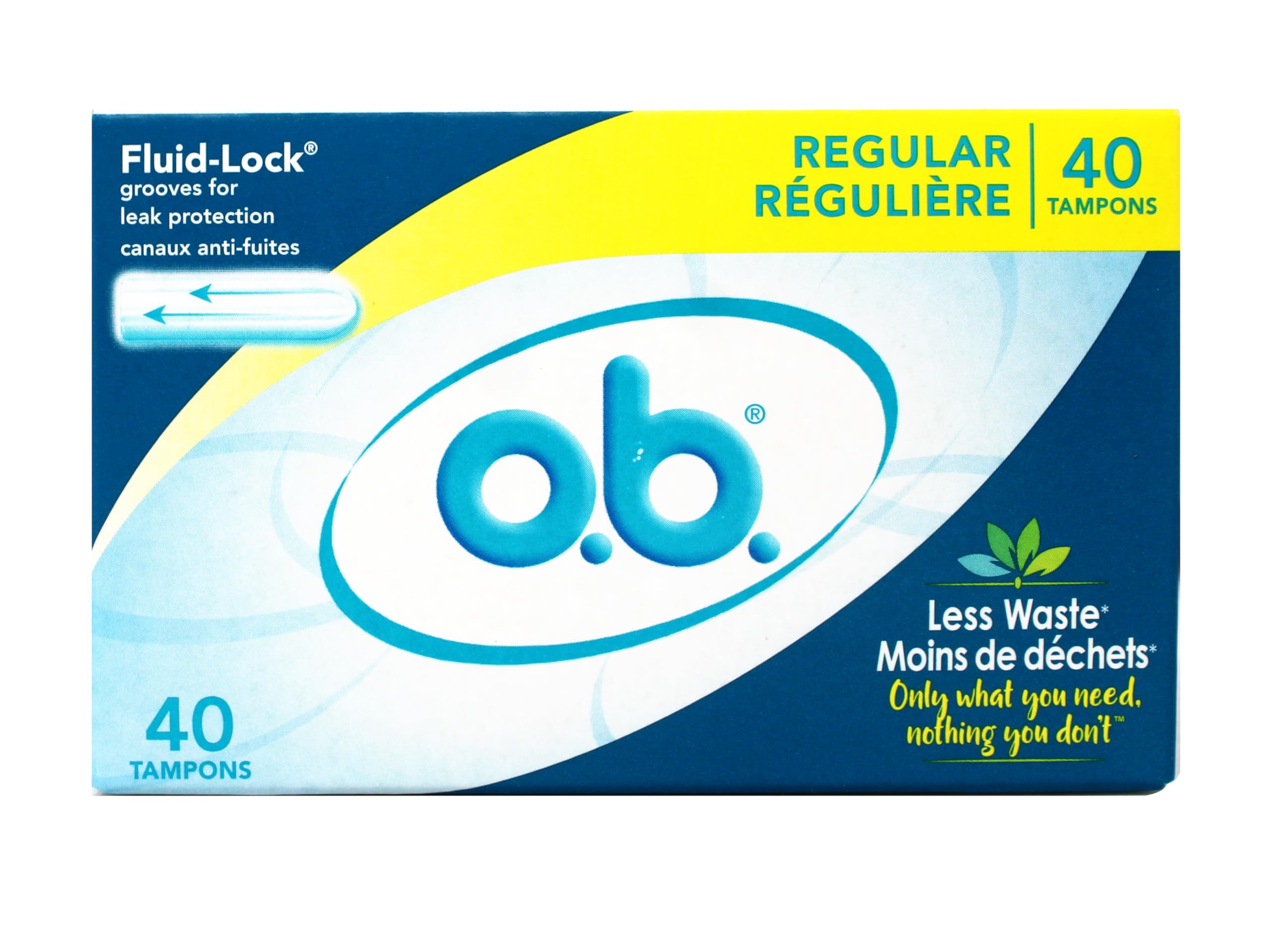 o.b. Pro Comfort tampones digitales sin aplicador en empaque compacto para viaje diario.