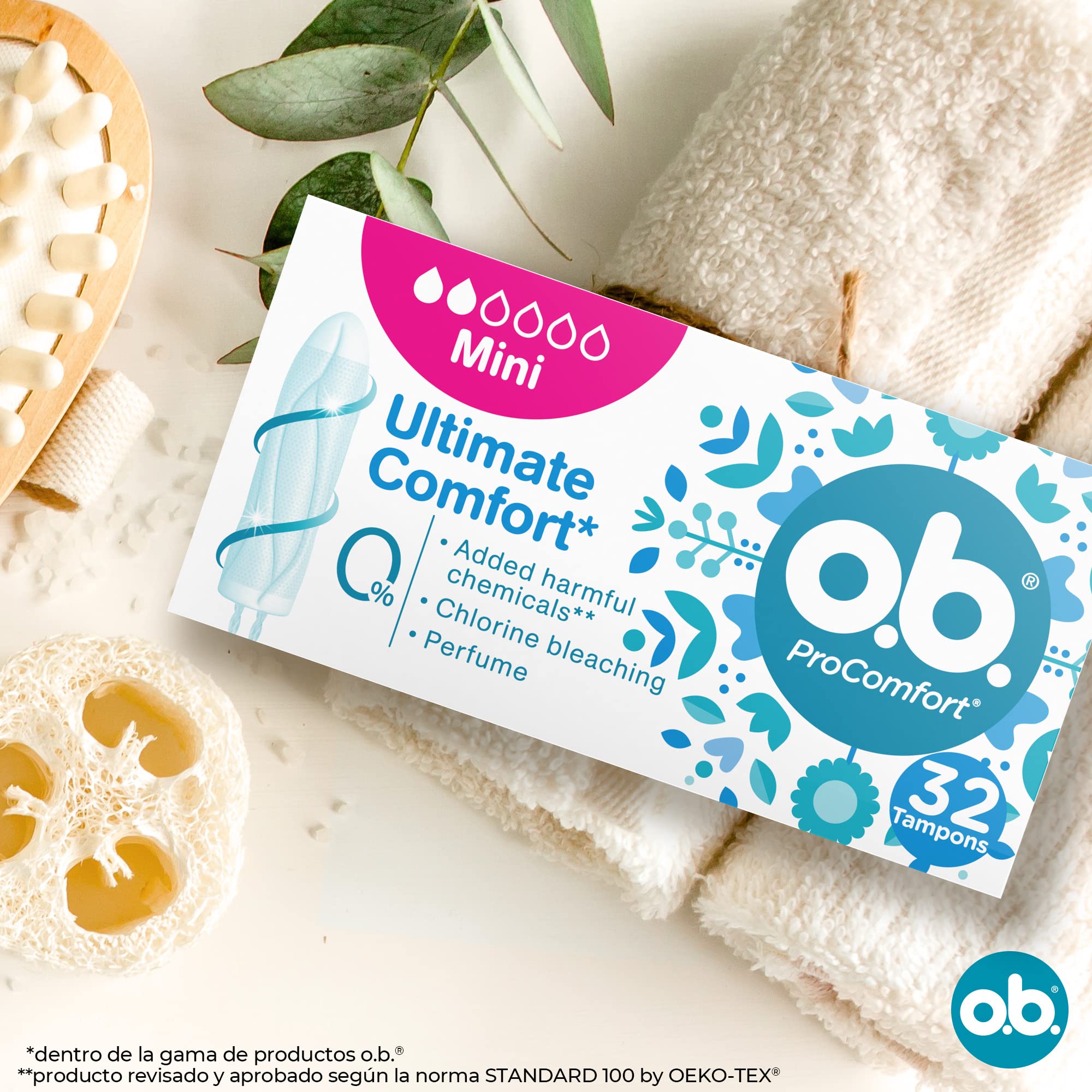 o.b. ProComfort Mini tampones, probado ginecológicamente para seguridad