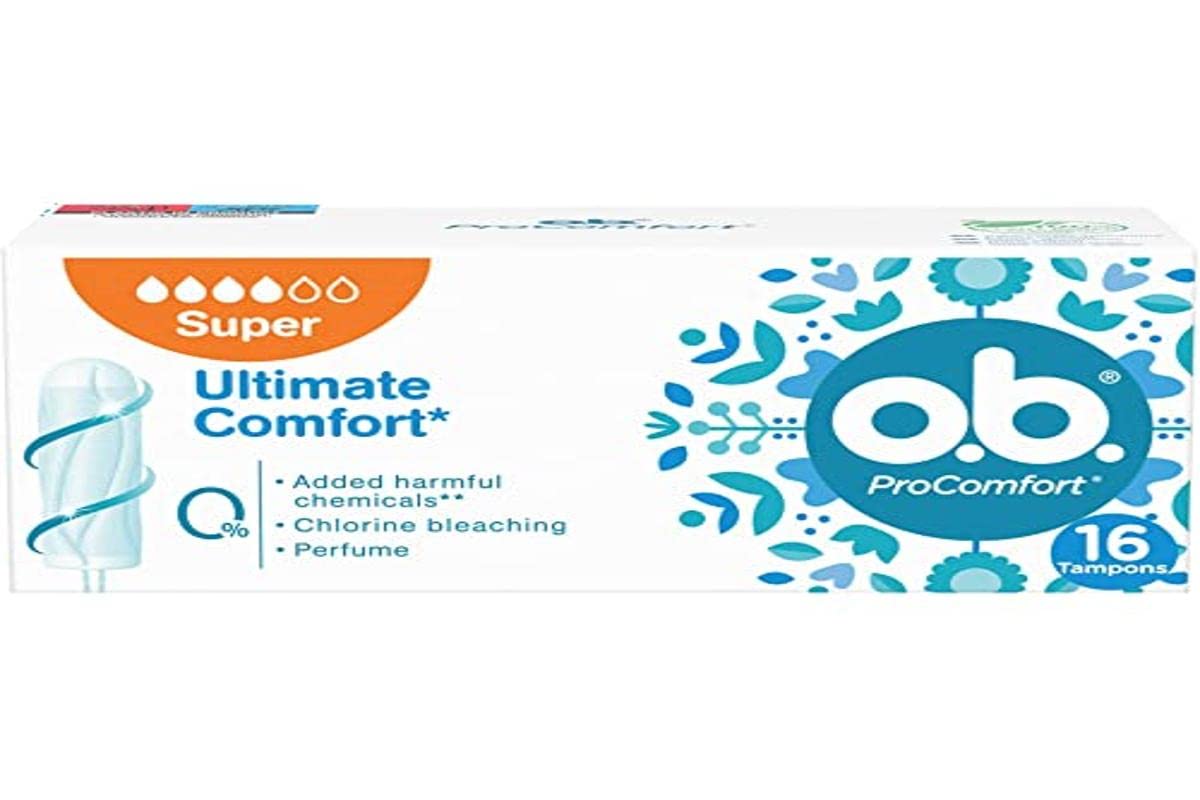 O.B. ProComfort tampón, inserción fácil para uso inicial.