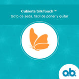 O.B. ProComfort tampón, ranuras curvas que dirigen el flujo.