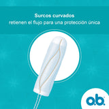 O.B. ProComfort tampón sin químicos ni perfumes añadidos.