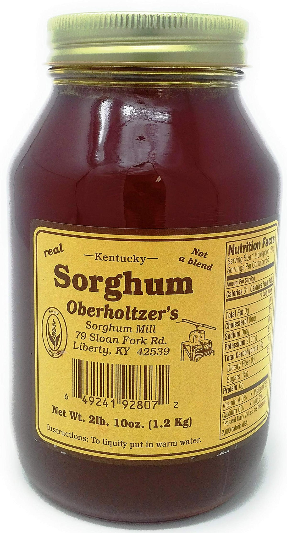 Oberholtzer's sorgo Kentucky: vertido suave para jarabes artesanales
