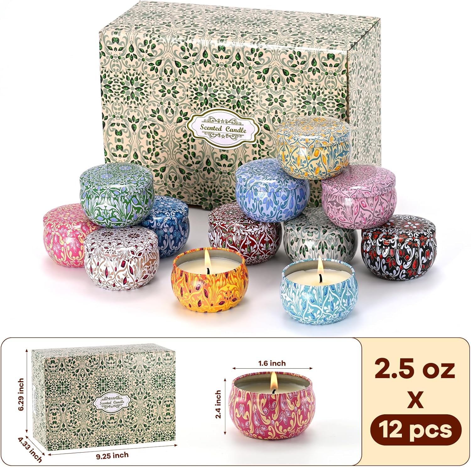Regalo perfecto Obisesio set de 12 velas para el hogar