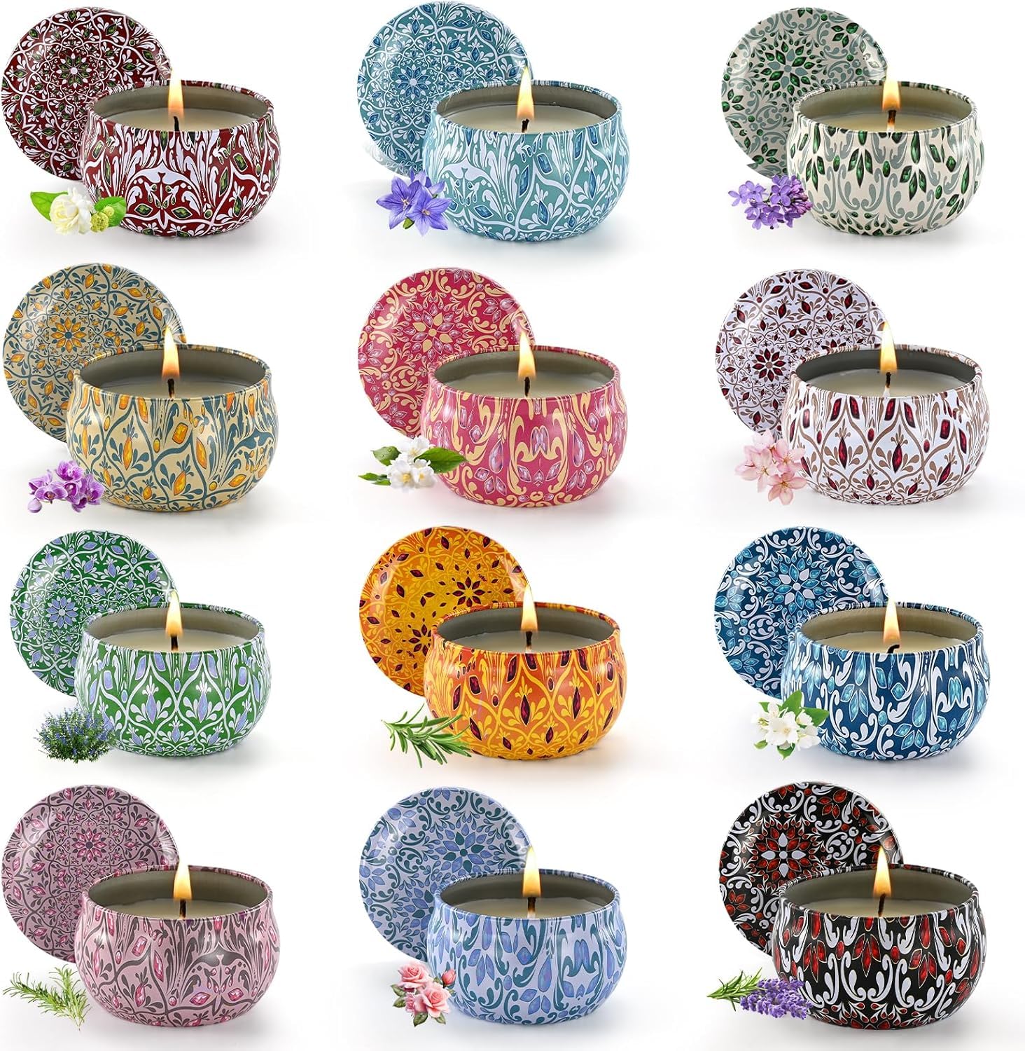 Set de velas Obisesio de 12 aromas para un ambiente acogedor