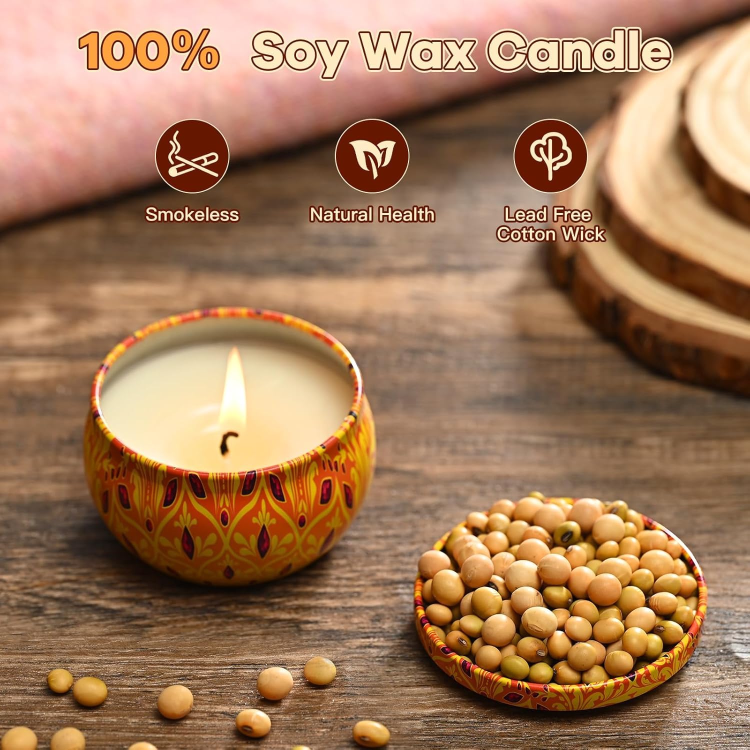 Velas de soja Obisesio 2.5 oz con combustión limpia