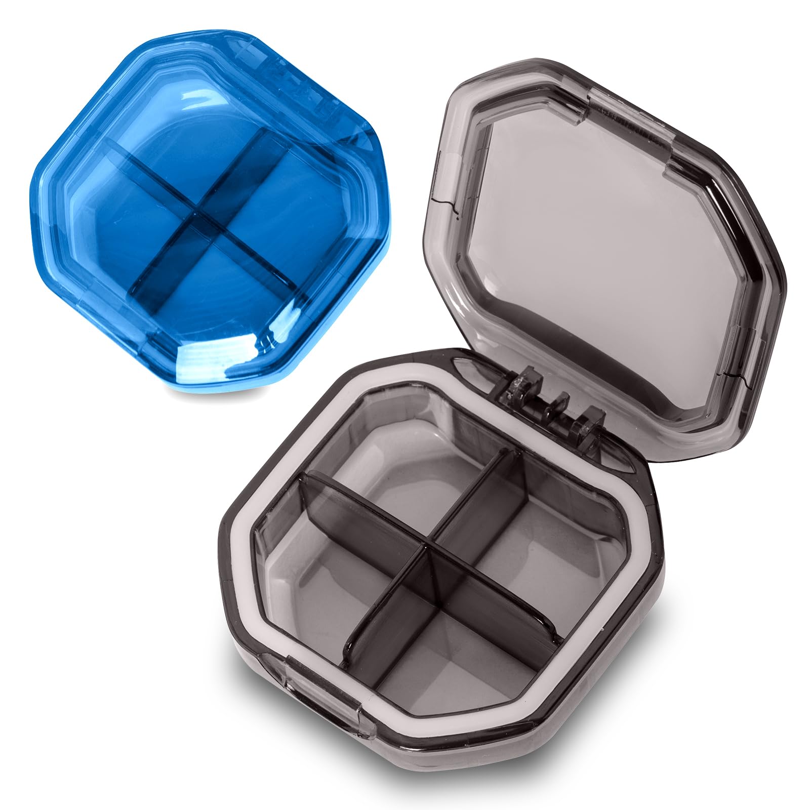 Obsanwa organizador diario de píldoras para viaje en gris y azul