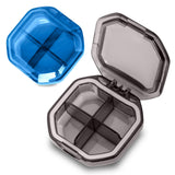 Obsanwa organizador diario de píldoras para viaje en gris y azul
