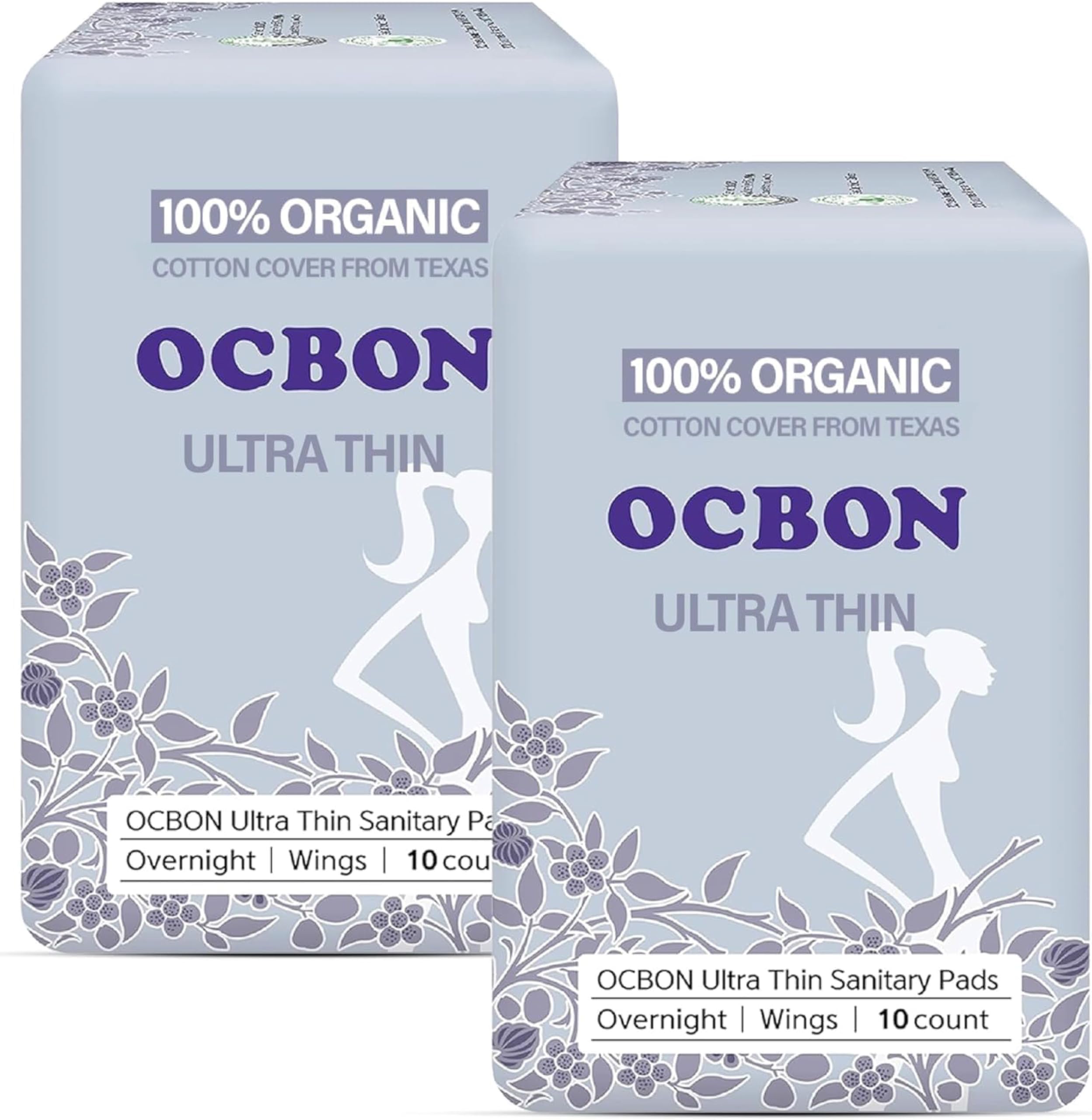 OCBON almohadilla sanitaria nocturna ultrafina para protección suave durante la noche.