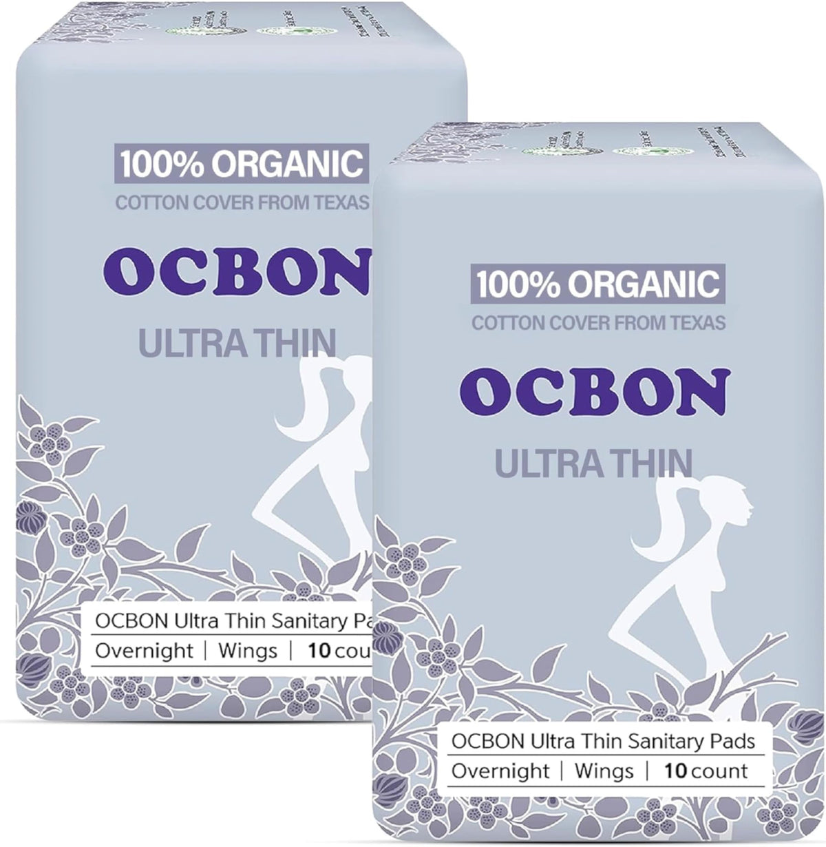 OCBON almohadilla sanitaria nocturna ultrafina para protección suave durante la noche.