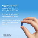 Dosis diaria sugerida de Ocean Rx Spirulina Azul para estilo de vida activo