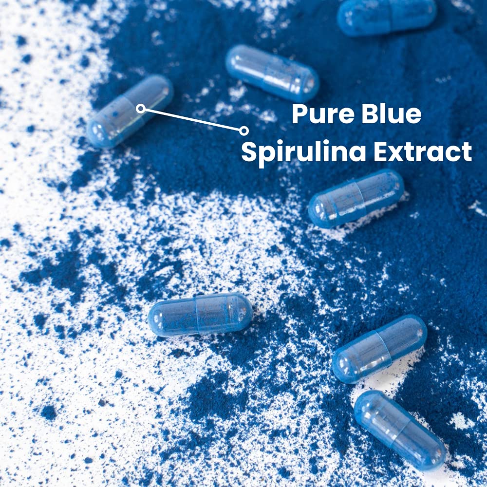 Capsulas Ocean Rx Spirulina Azul en empaque sin rellenos ni aditivos