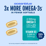 Oceanblue Omega-3 2100: detalle de EPA DHA DPA para beneficios Omega-3.