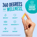 Oceanblue Omega-3 2100: vitamina D3 añadida para apoyo probable de bienestar general.