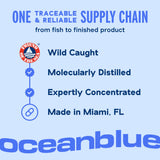 Oceanblue Omega-3 2100mg empaque ecológico, opción sostenible.