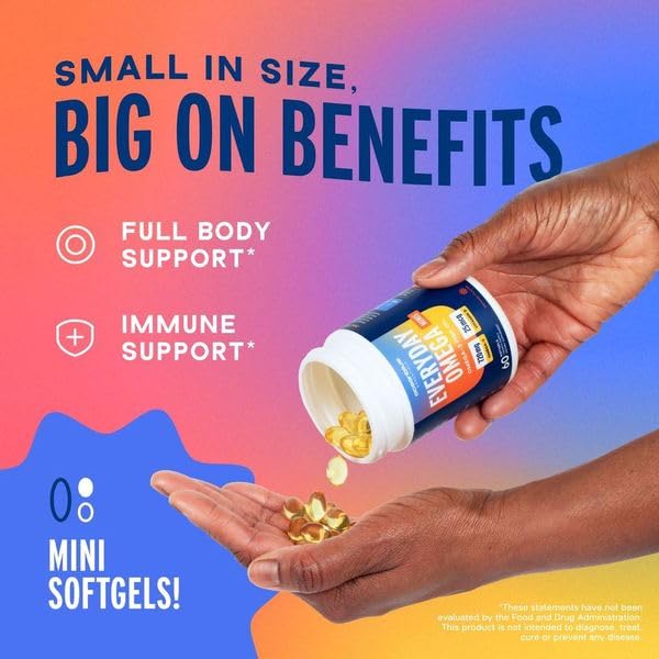 Oceanblue Omega-3 Minis dosis diaria, dos cápsulas, 720 mg de omega-3.