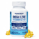 Oceanblue Omega3 2100 frasco frontal, nutrición diaria de alta concentración.