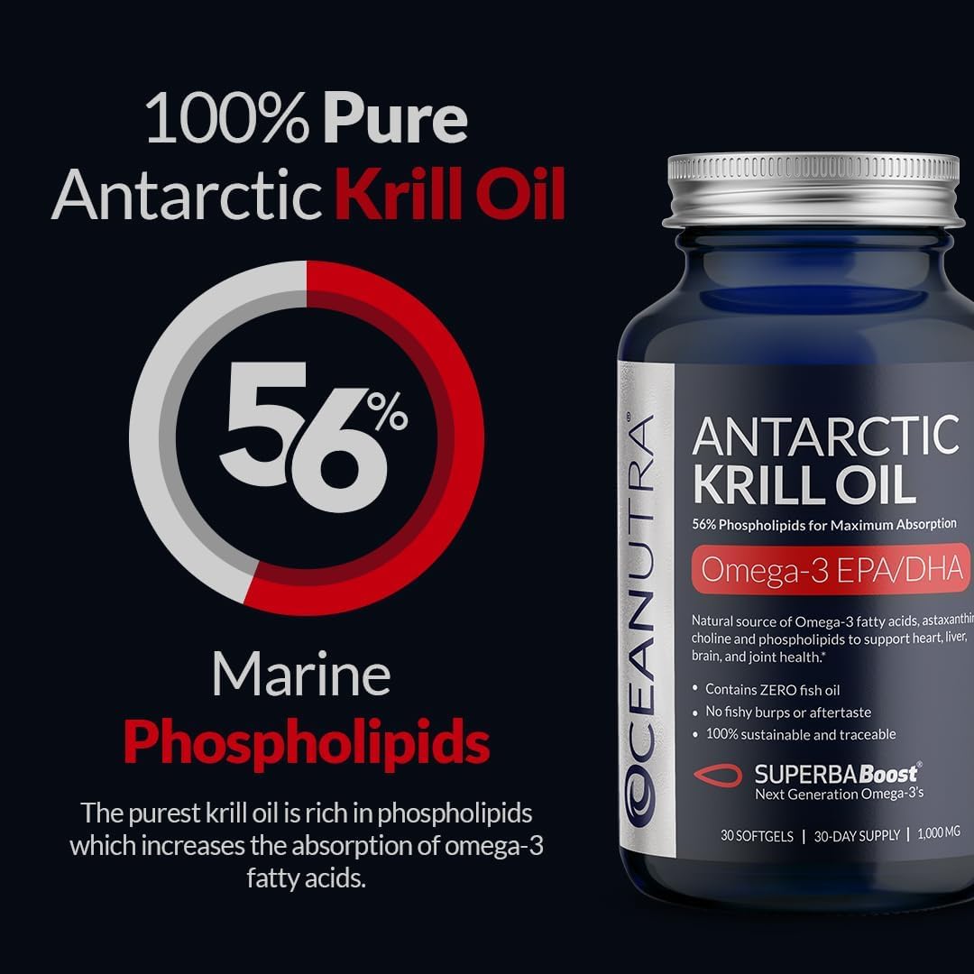 Oceanutra Capsulas Krill 1000mg: presentación diaria para apoyo de omega-3.