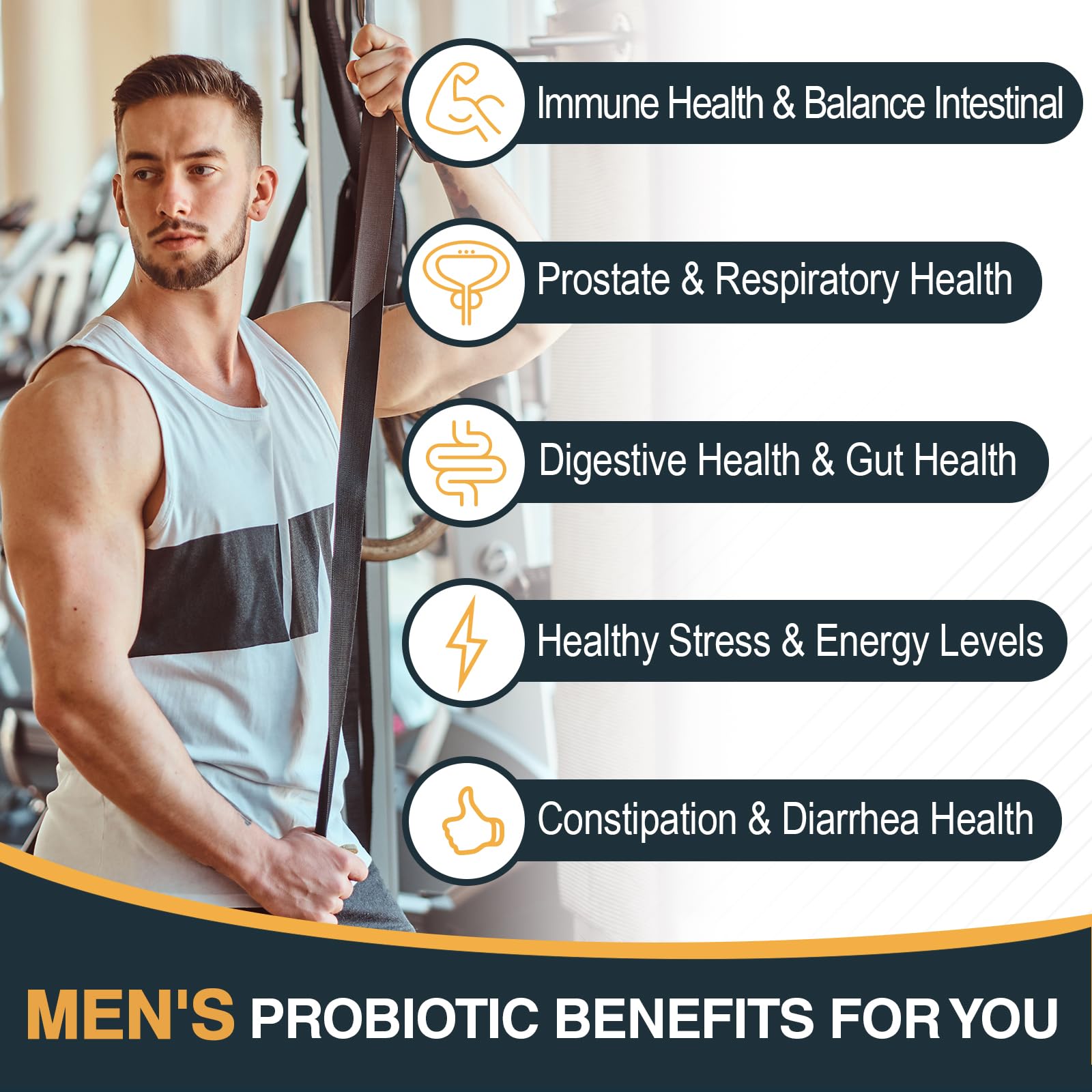 Ocshesally Probioticos para hombres: cápsulas listas para bolso de gimnasio
