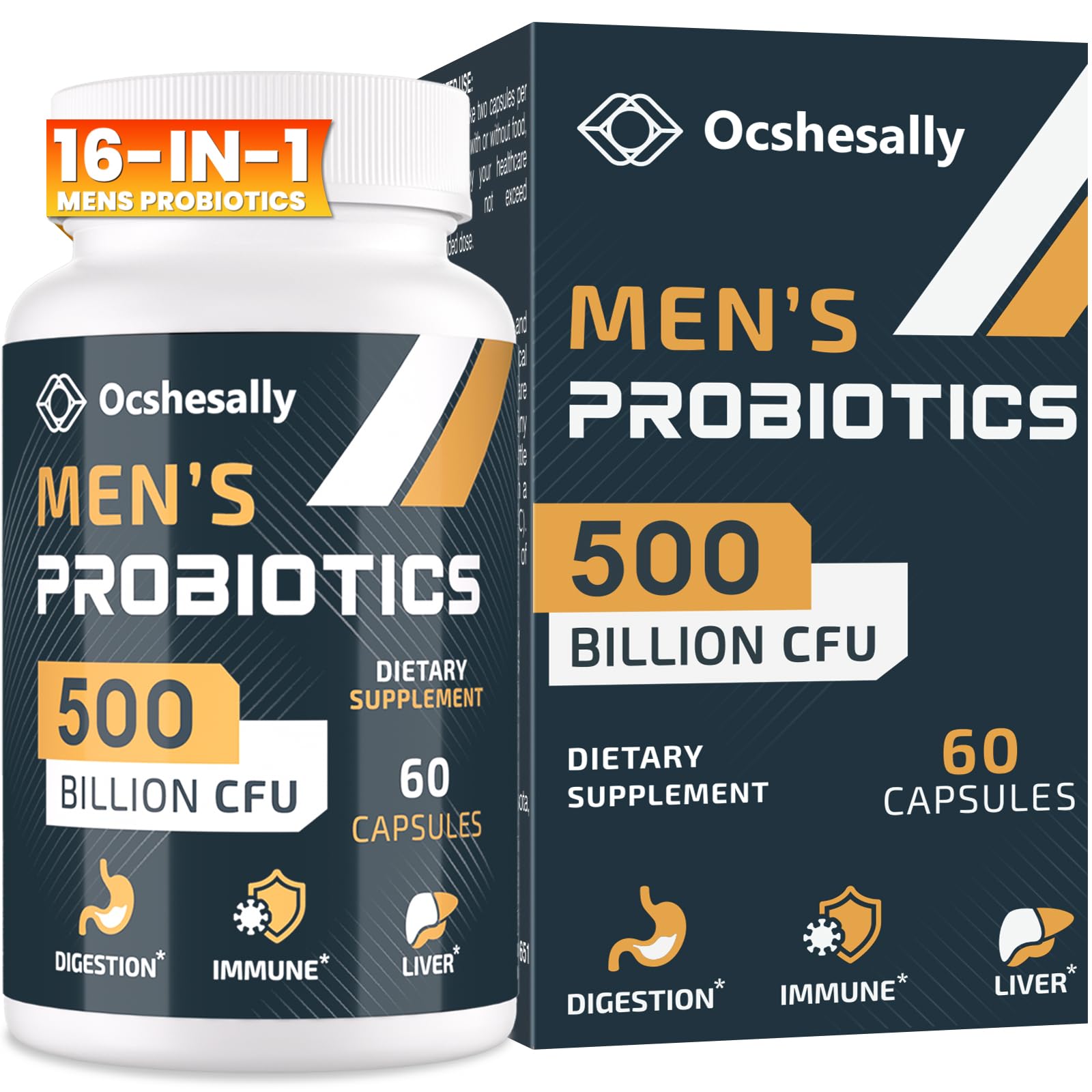 Ocshesally probióticos para hombres, cápsulas para uso diario.