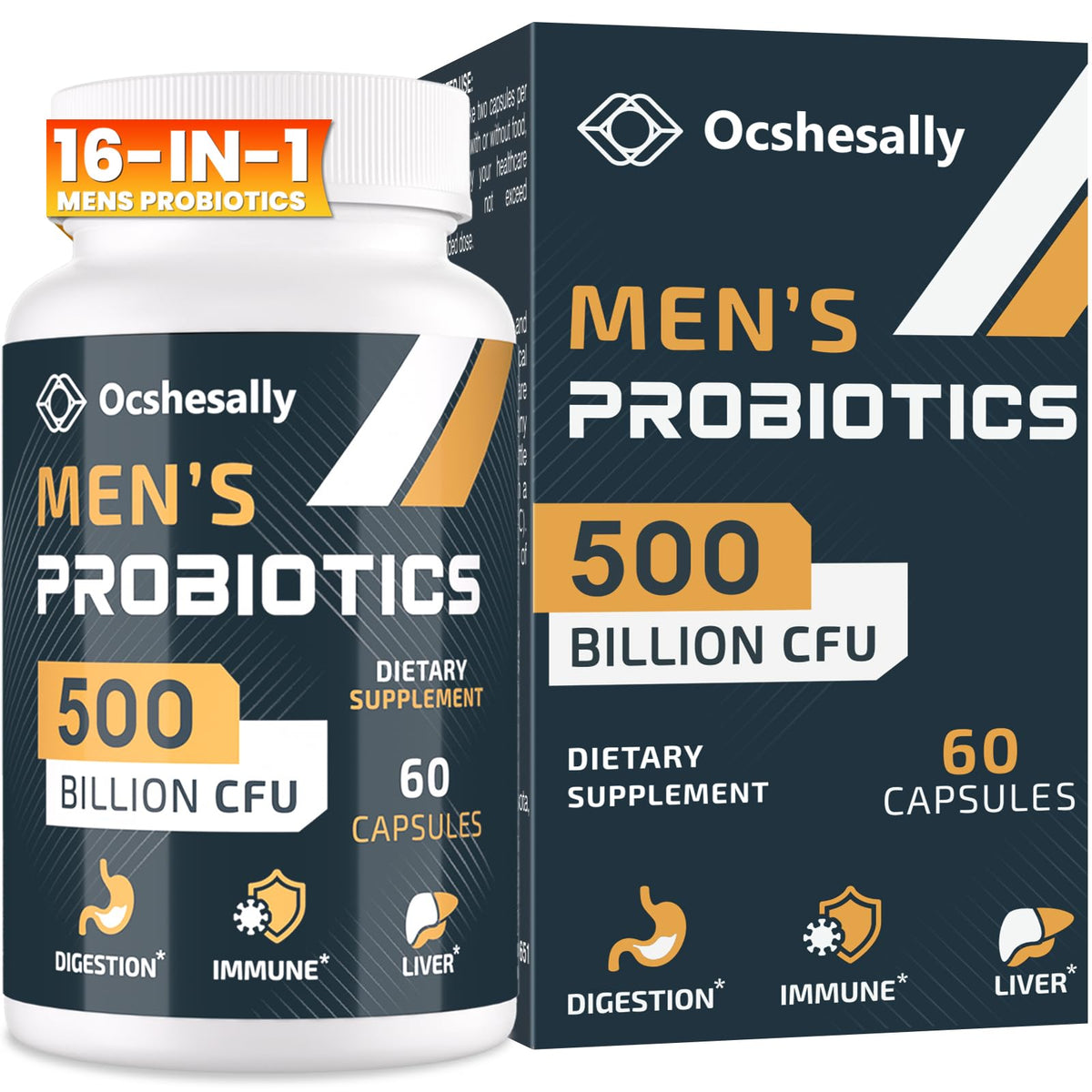 Ocshesally probióticos para hombres, cápsulas para uso diario.