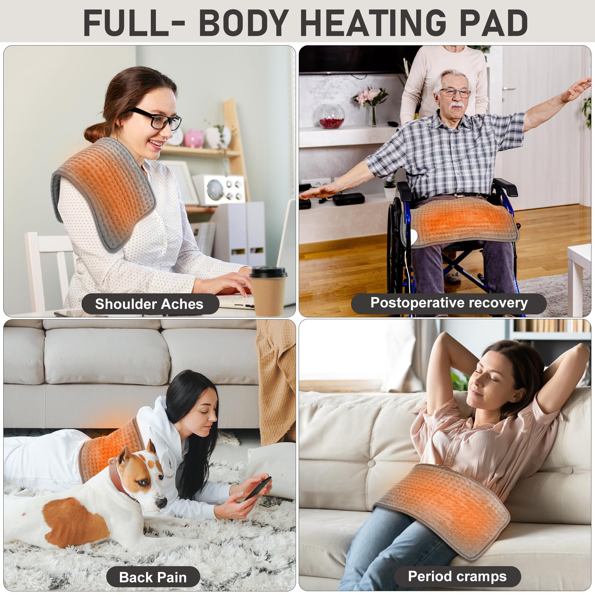 OCSOSO almohadilla eléctrica para abdomen con calor suave para confort.