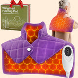 almohadilla OCTROT pesada calefactable morada para cuello y hombros, calor suave y distribución uniforme.