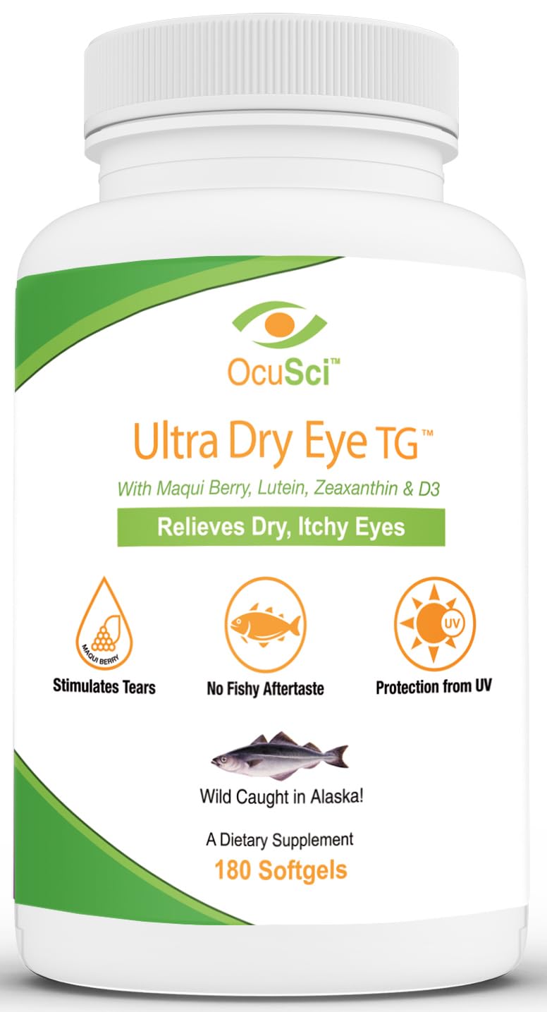 OcuSci Omega-3 1700mg en cápsulas blandas, ayuda a ojos secos.