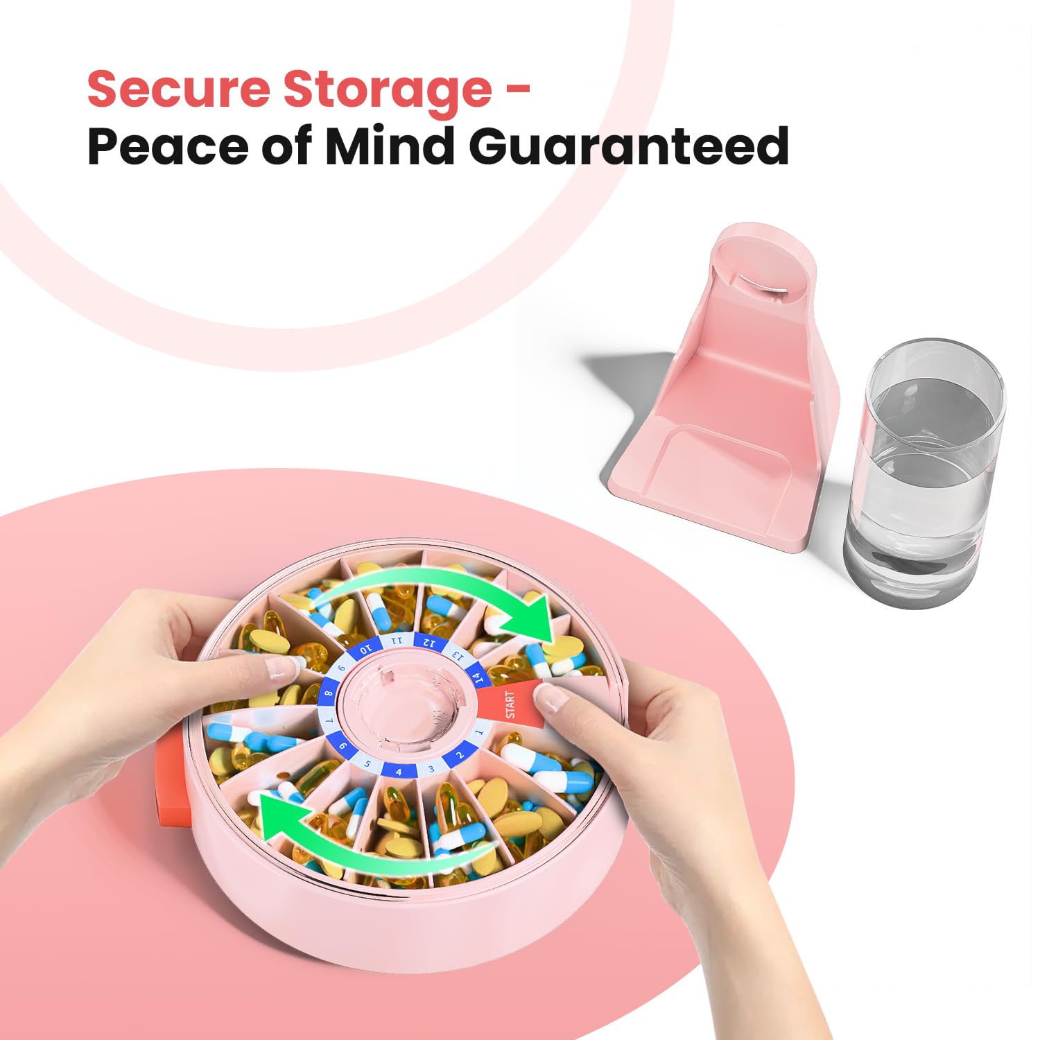 Odaro dispensador rosa compacto, diseño práctico para mesa o pared