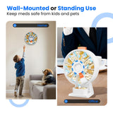 Odaro dispensador de píldoras de mesa, fácil de usar para dosis diarias.