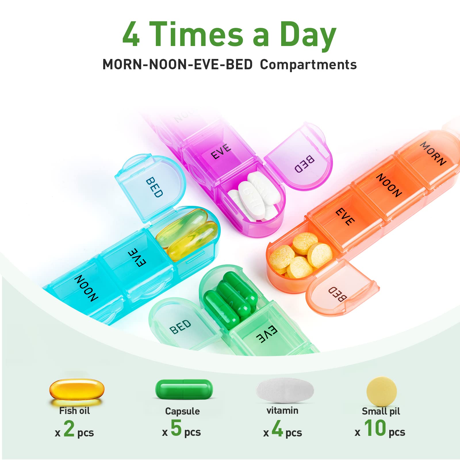 Odaro organizador de pastillas 30 días, práctico para casa o viaje.