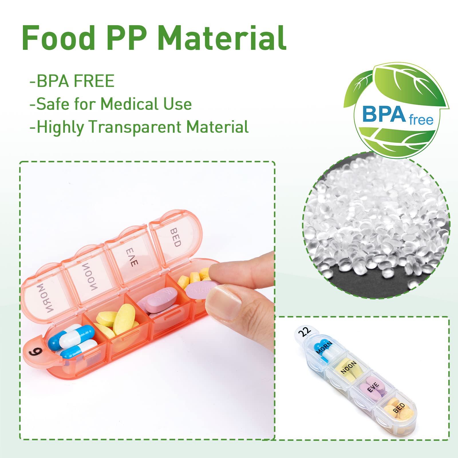 Odaro diseño translúcido, permite ver fácilmente las pastillas faltantes.